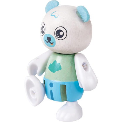 Hape: Polar Bear Family - 4 Animal Articulated Figures, Wooden Toy Miniatures