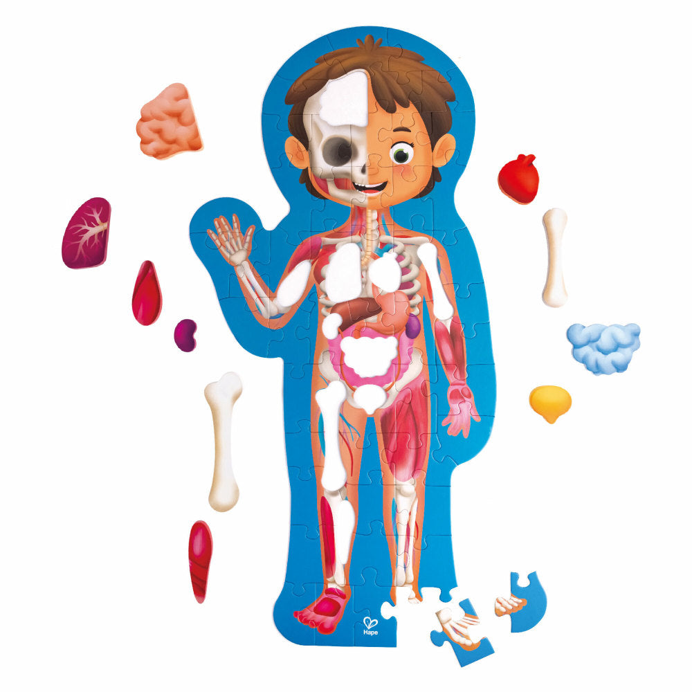 Hape Human Body Puzzle - Educational Anatomy Jigsaw with 60 Oversized Pieces