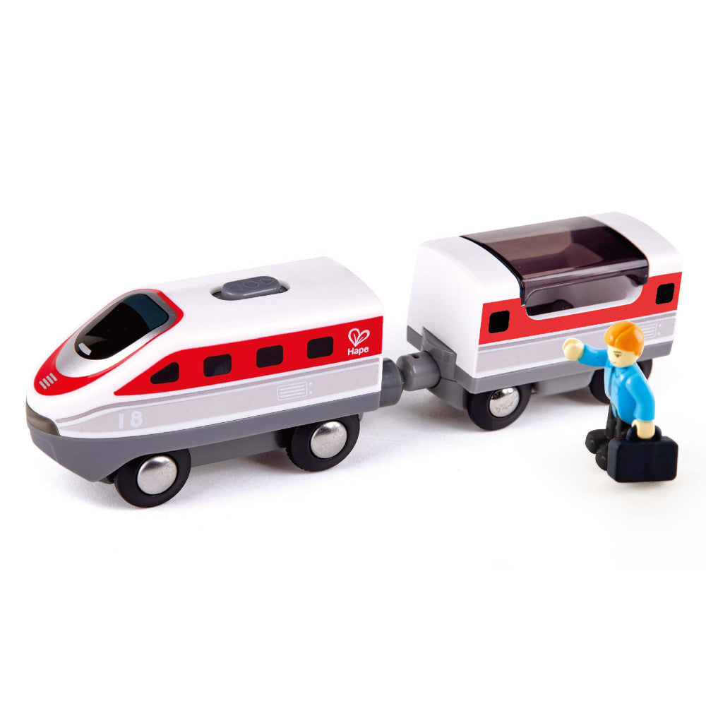 Hape: Intercity Battery Powered Train Set - Red & White - Engine & Train Car