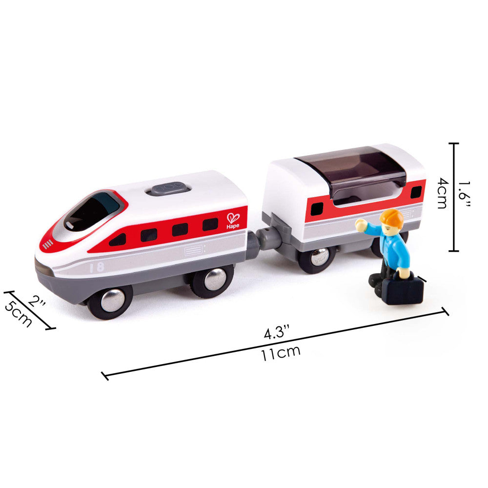 Hape: Intercity Battery Powered Train Set - Red & White - Engine & Train Car