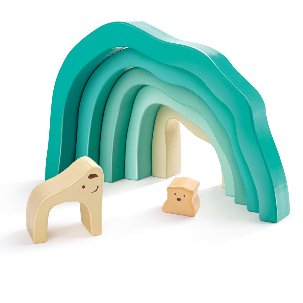 Hape: Arctic Polar Bear Stacking Blocks - Wooden Nesting Toy