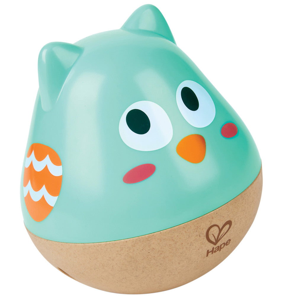 Hape: Owl Musical Wobbler - Blue - Wooden Music Animal Toy