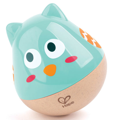 Hape: Owl Musical Wobbler - Blue - Wooden Music Animal Toy