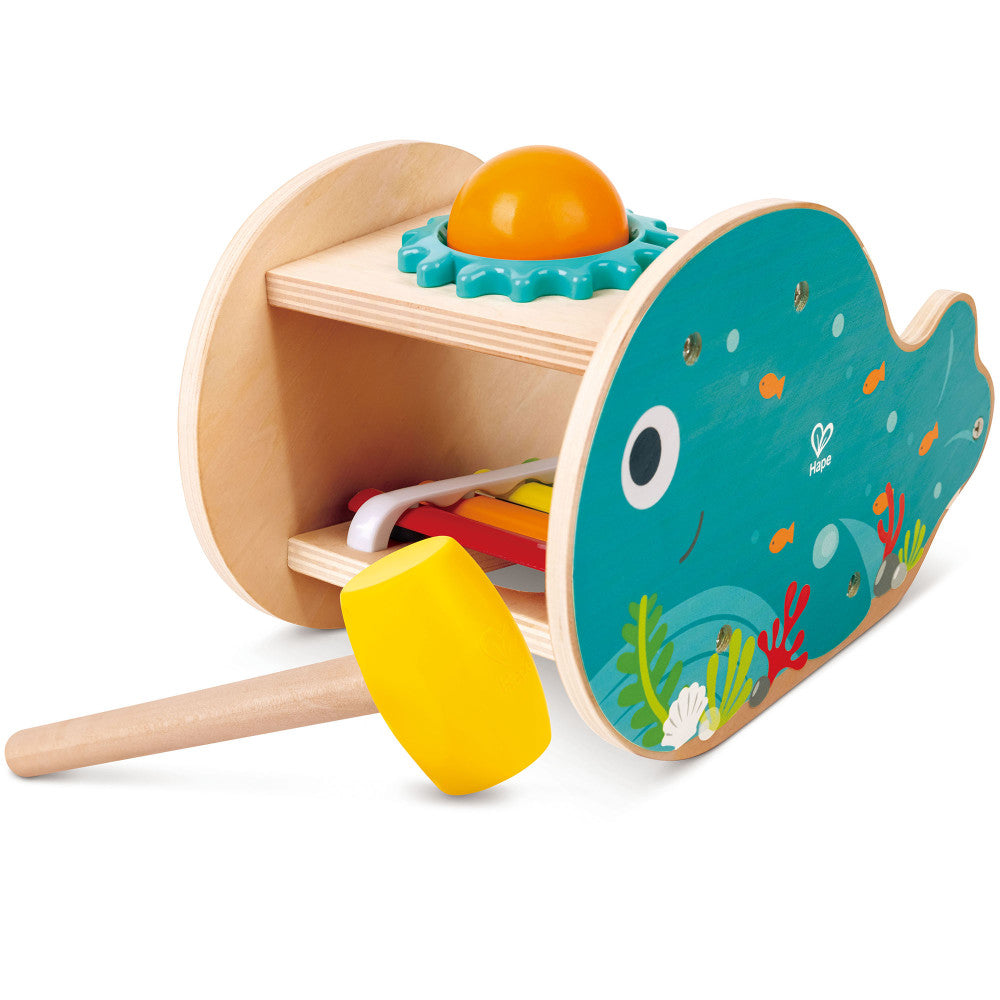 Hape: Musical Whale Tap Bench - Pound & Play Wooden Sound Toy