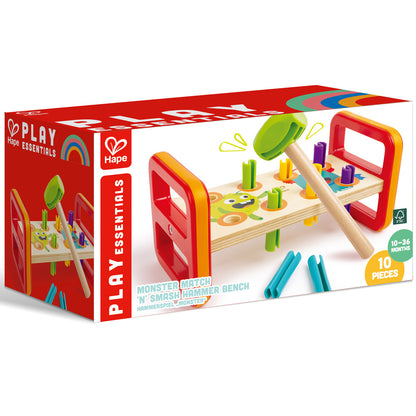 Hape: Monster Match 'n' Smash Hammer Bench - Wooden Toy