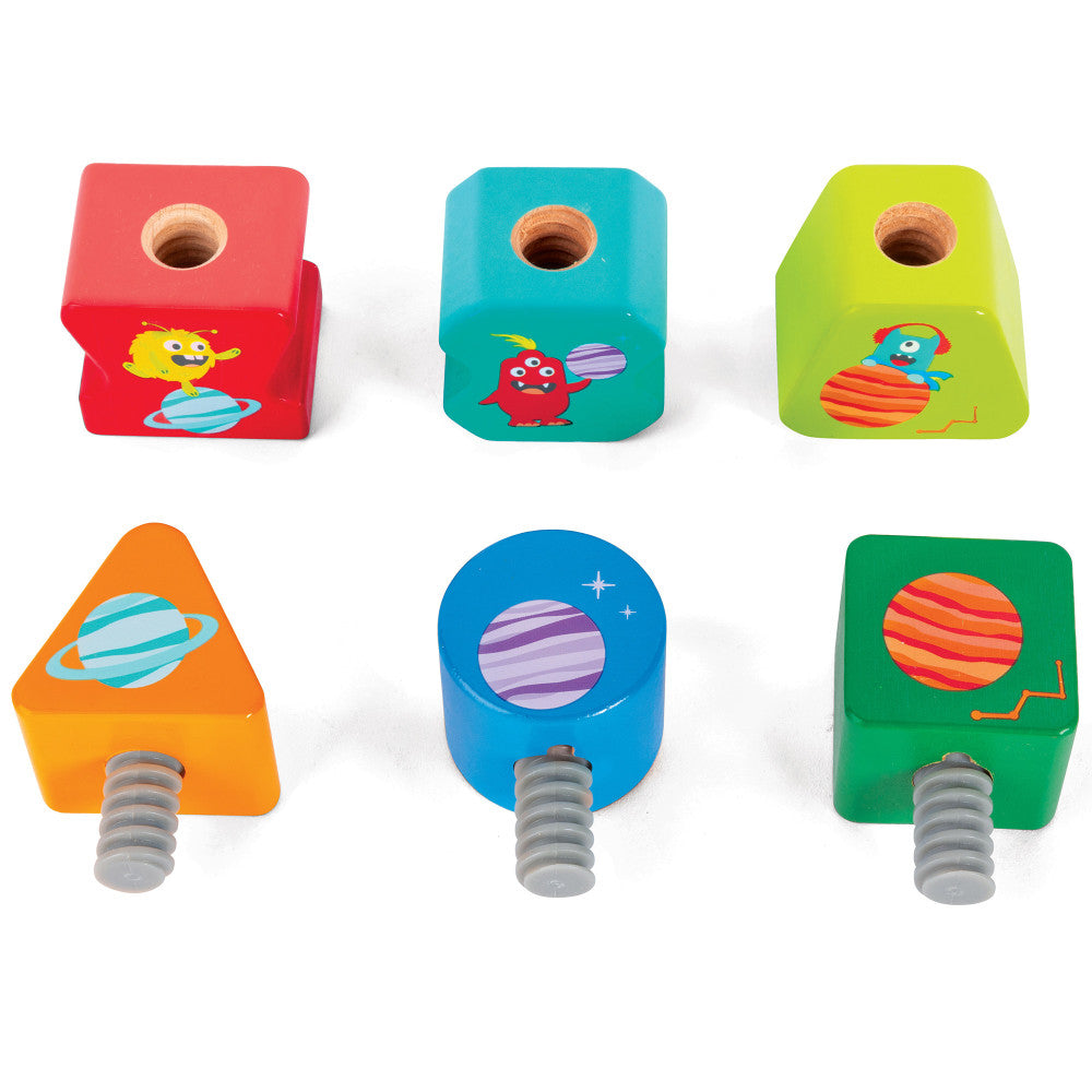 Hape: Building Block Monster Buddies - 3 Colorful Wooden Block Monster Characters