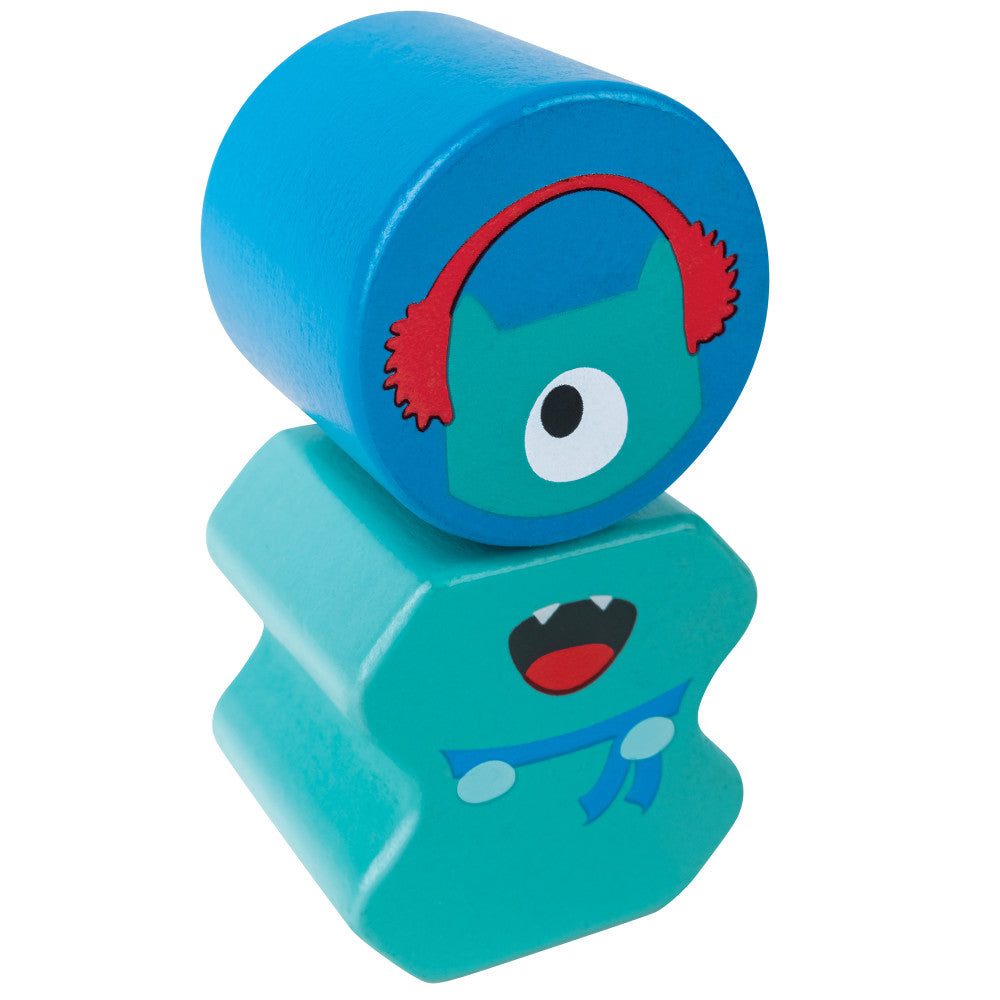 Hape: Building Block Monster Buddies - 3 Colorful Wooden Block Monster Characters