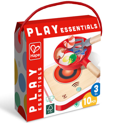 Hape: Interactive Stove Set - Light & Sound, Wooden Cooking Kitchen Play Set