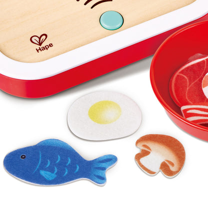 Hape: Interactive Stove Set - Light & Sound, Wooden Cooking Kitchen Play Set