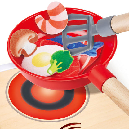 Hape: Interactive Stove Set - Light & Sound, Wooden Cooking Kitchen Play Set