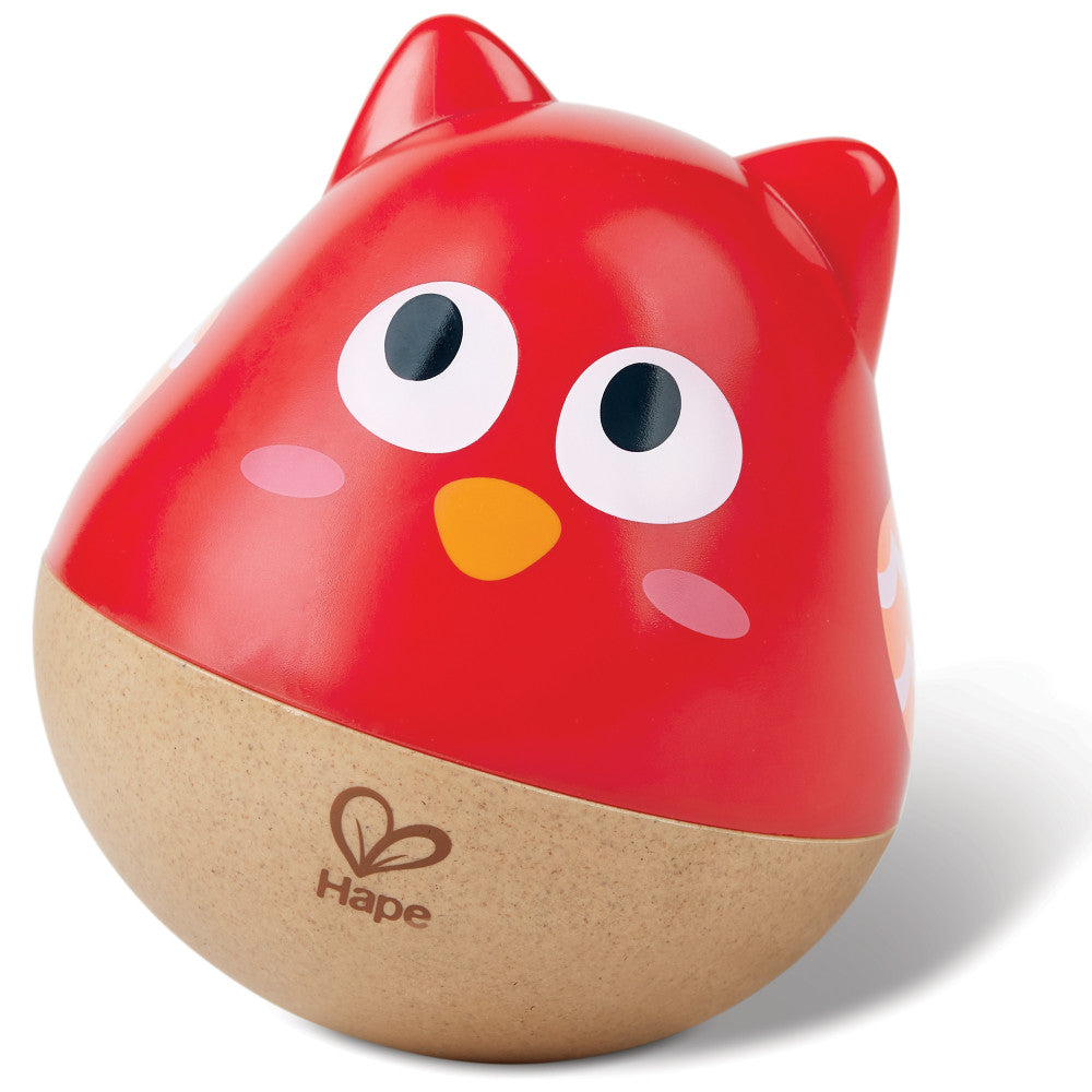 Hape: Owl Musical Wobbler - Red - Wooden Music Animal Toy