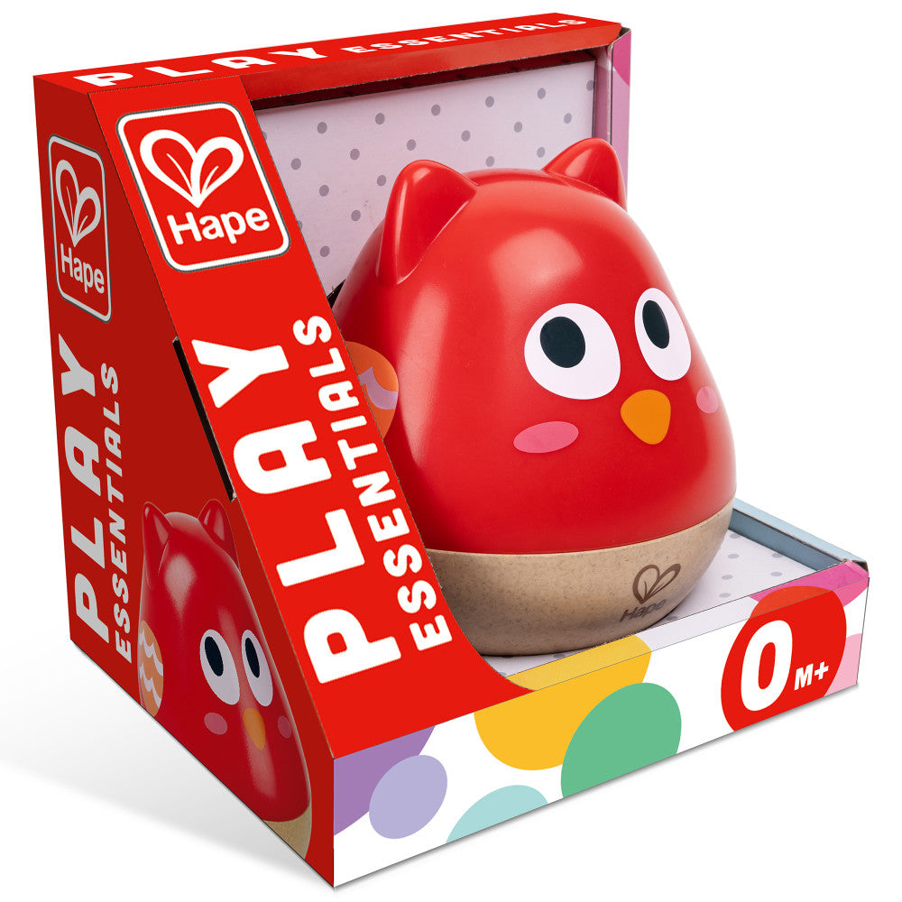 Hape: Owl Musical Wobbler - Red - Wooden Music Animal Toy