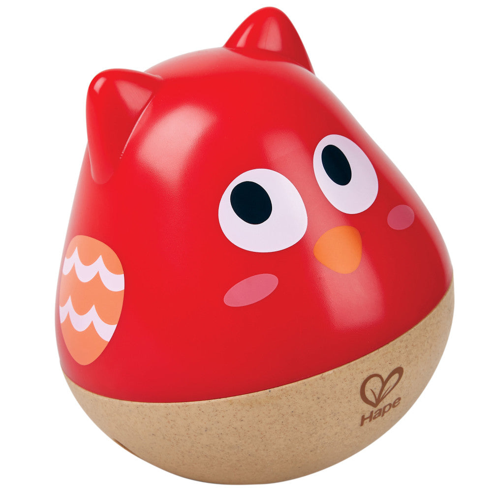 Hape: Owl Musical Wobbler - Red - Wooden Music Animal Toy