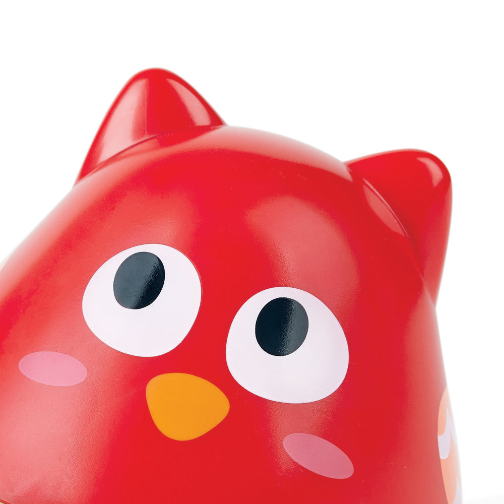 Hape: Owl Musical Wobbler - Red - Wooden Music Animal Toy