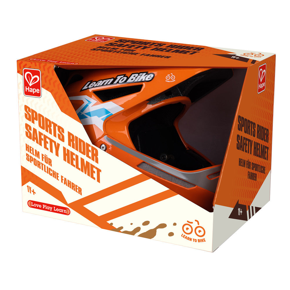 Hape: Sports Rider Safety Helmet - Orange - Full Face Bike Helmet