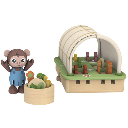 Hape: Organic Greenhouse Set - 10pc Wooden Miniature Gardening Toy Playset