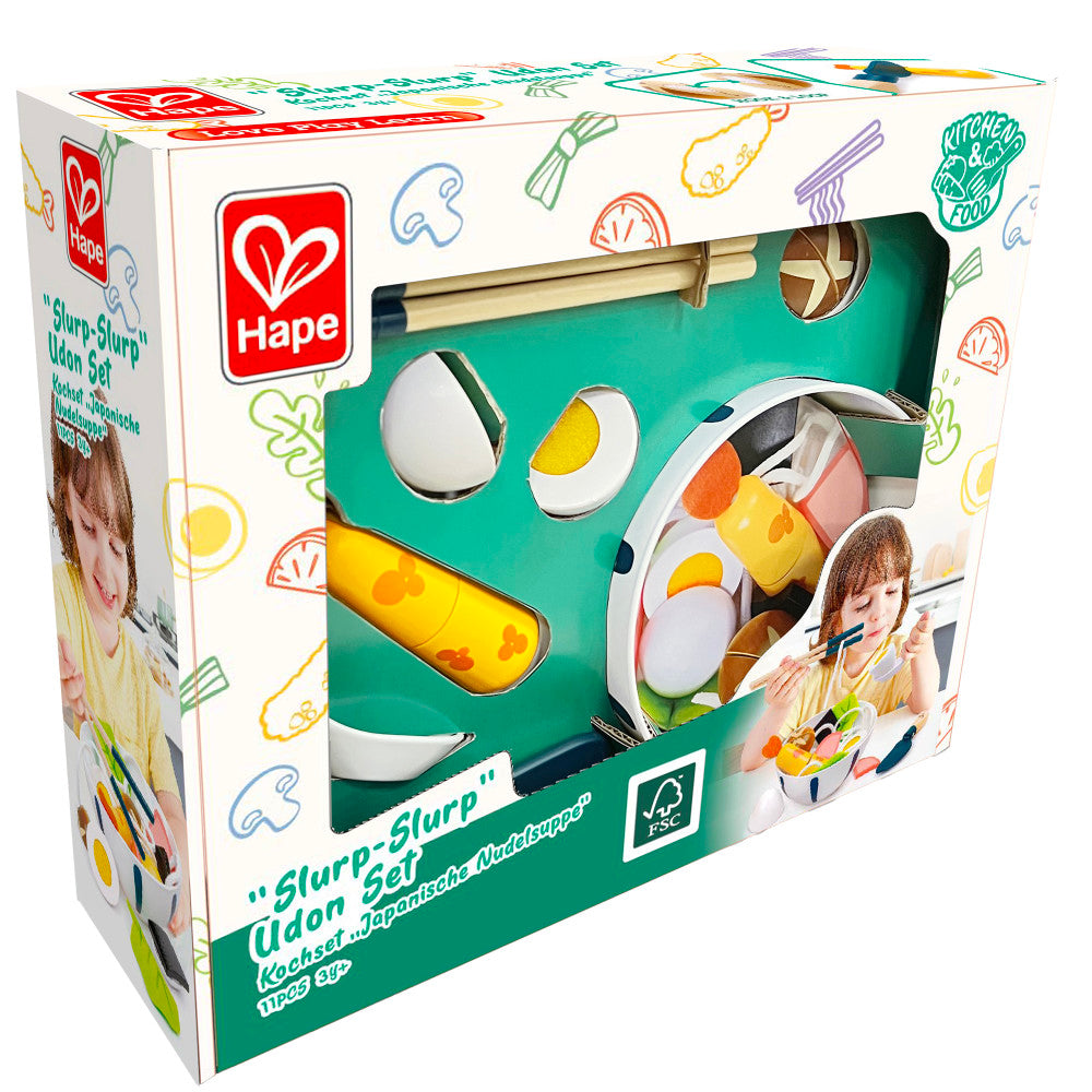 Hape: Slurp-Slurp Udon Set - 11pc, Wooden Food Toy