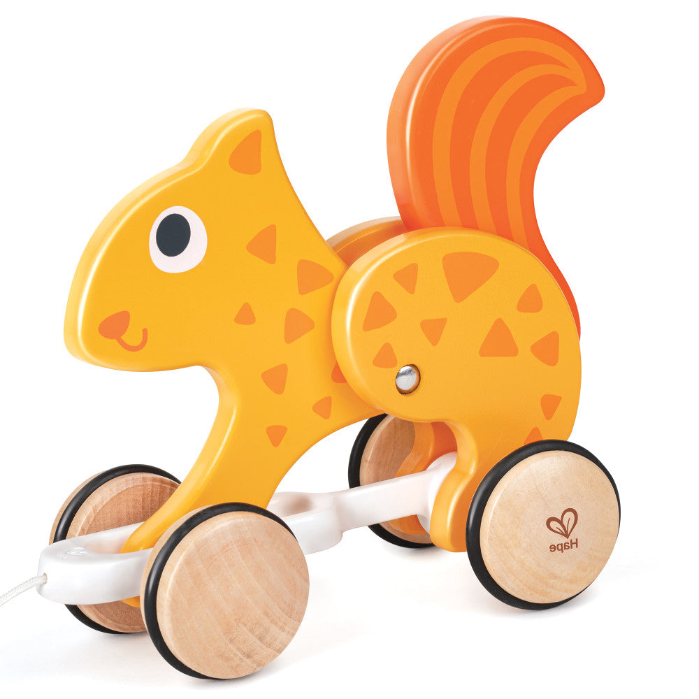 Hape: Pull Along - Squirrel - Orange - Wooden Animal Toy