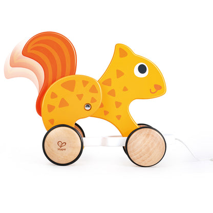 Hape: Pull Along - Squirrel - Orange - Wooden Animal Toy