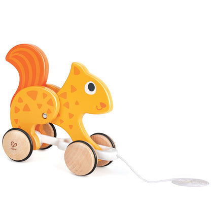 Hape: Pull Along - Squirrel - Orange - Wooden Animal Toy