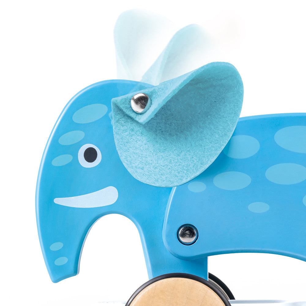 Hape: Pull Along - Elephant - Blue - Wooden Animal Toy