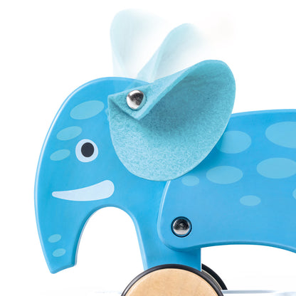 Hape: Pull Along - Elephant - Blue - Wooden Animal Toy