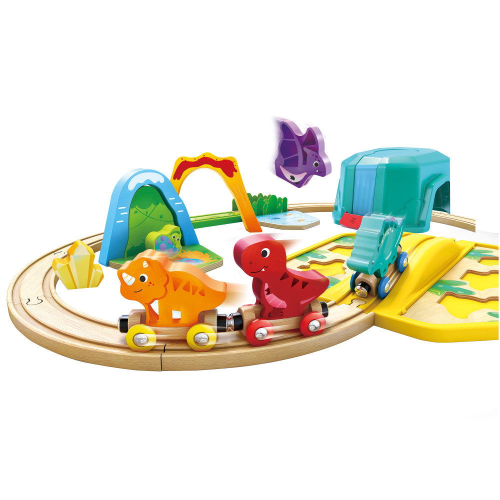 Hape: Dinosaur Train Bucket Set - 27pc, Wooden Train & Puzzle Toy