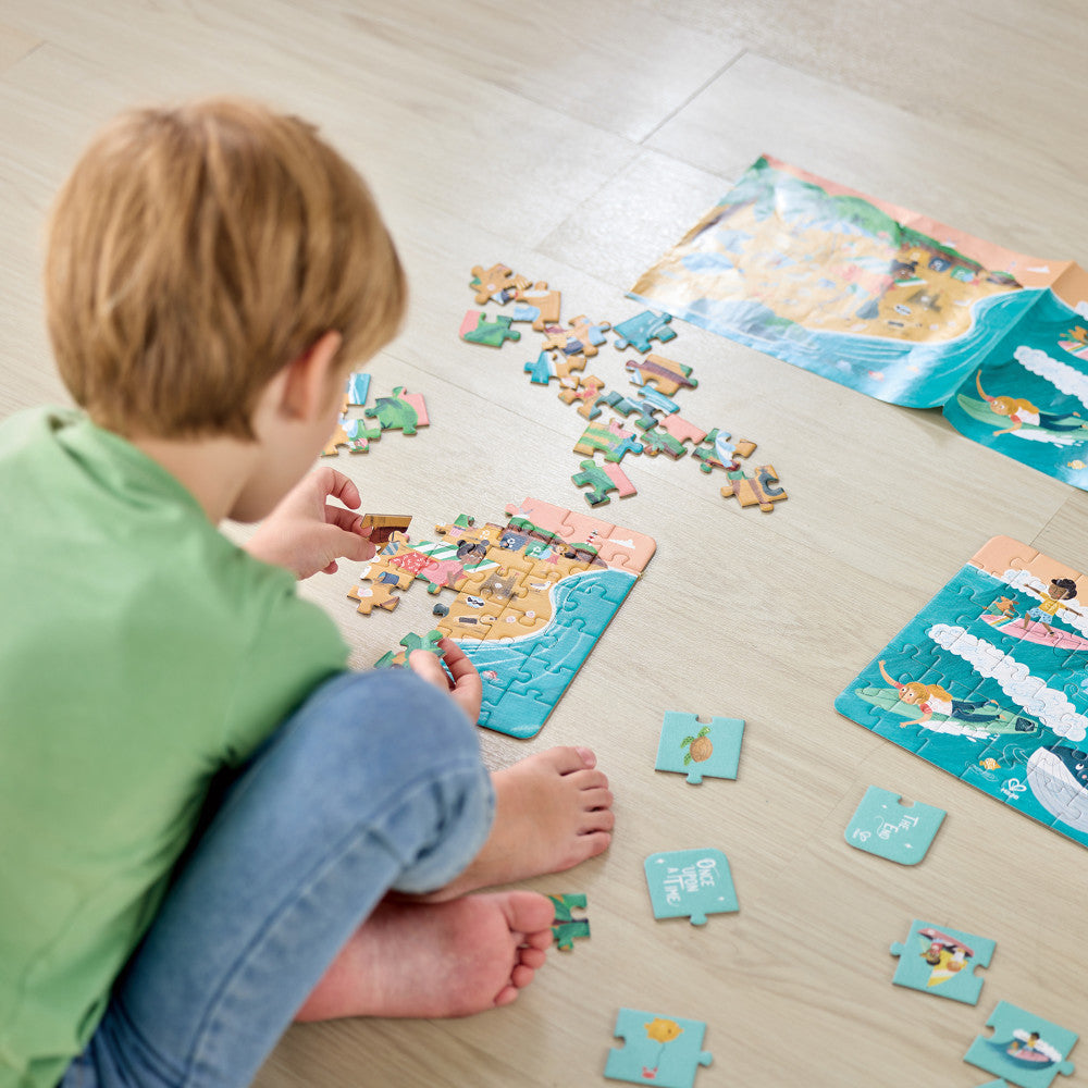 Hape: Ocean Friends Puzzle - 3-In-1, 48pc Each