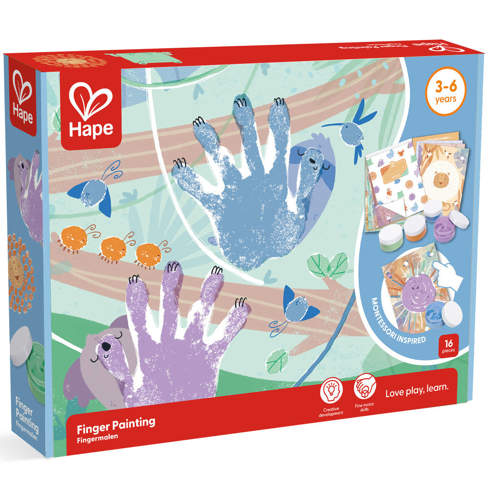 Hape: Finger Painting - 16pc Art Set, Animal & Nature Theme