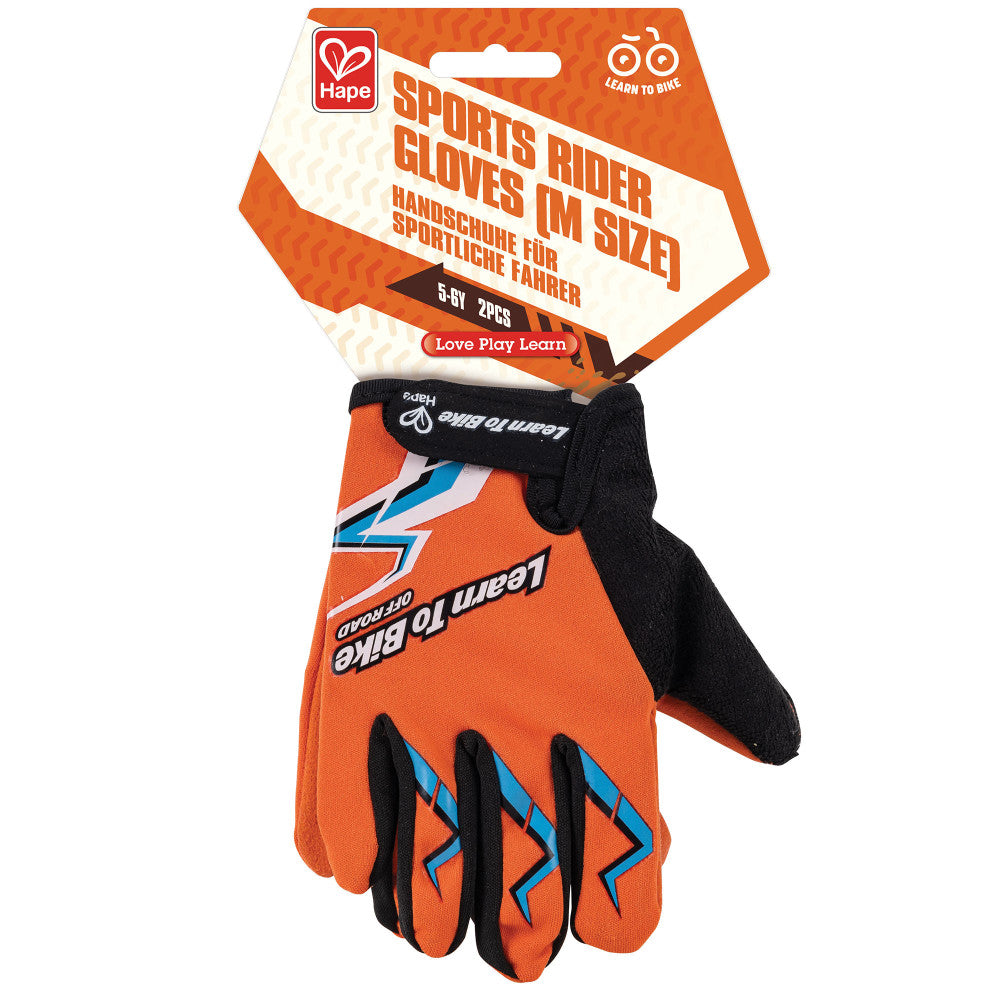 Hape: Sports Rider Gloves: Orange - Medium Size - Riding & Bike, Ages 3+