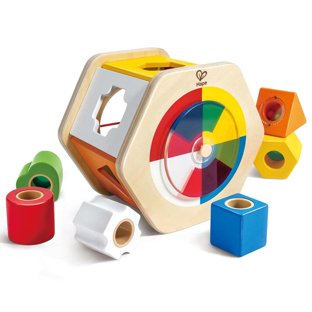 Hape: Wooden Wonder Shape Sorter - Rainbow Sorting Play Toy