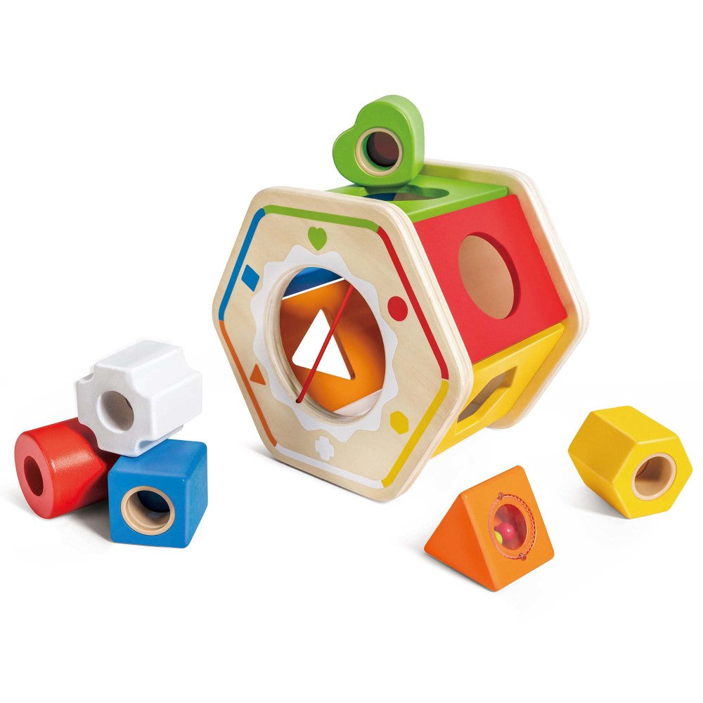 Hape: Wooden Wonder Shape Sorter - Rainbow Sorting Play Toy