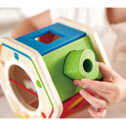 Hape: Wooden Wonder Shape Sorter - Rainbow Sorting Play Toy