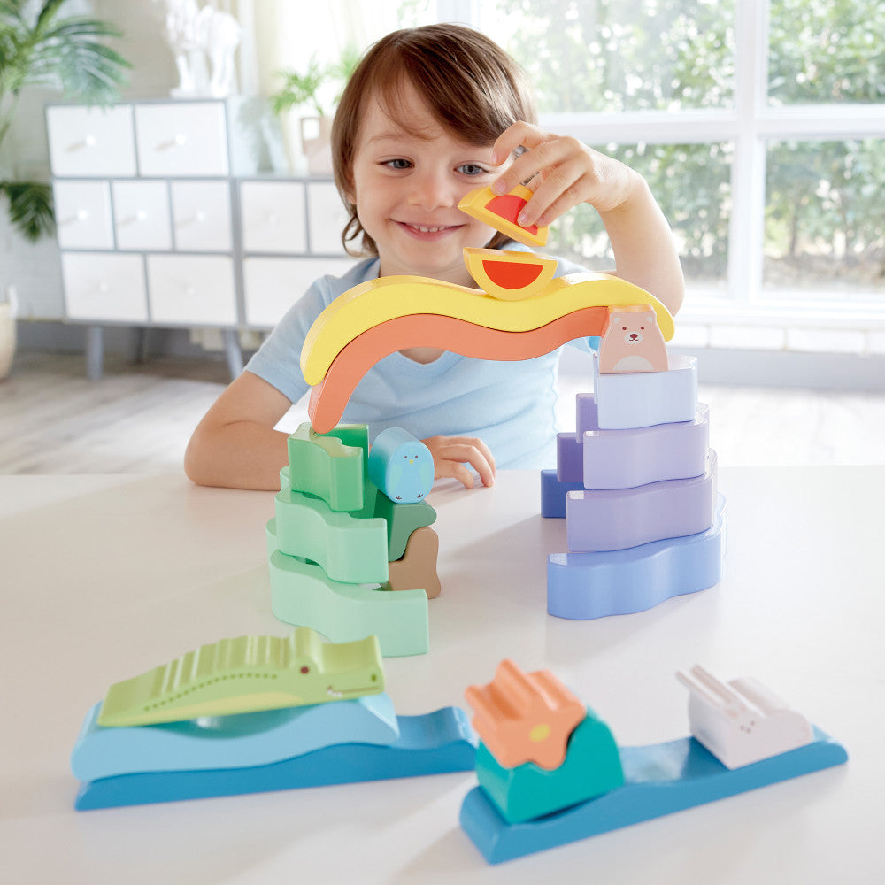 Hape: Nature Scene Stacking Blocks - Wooden Nesting Toy