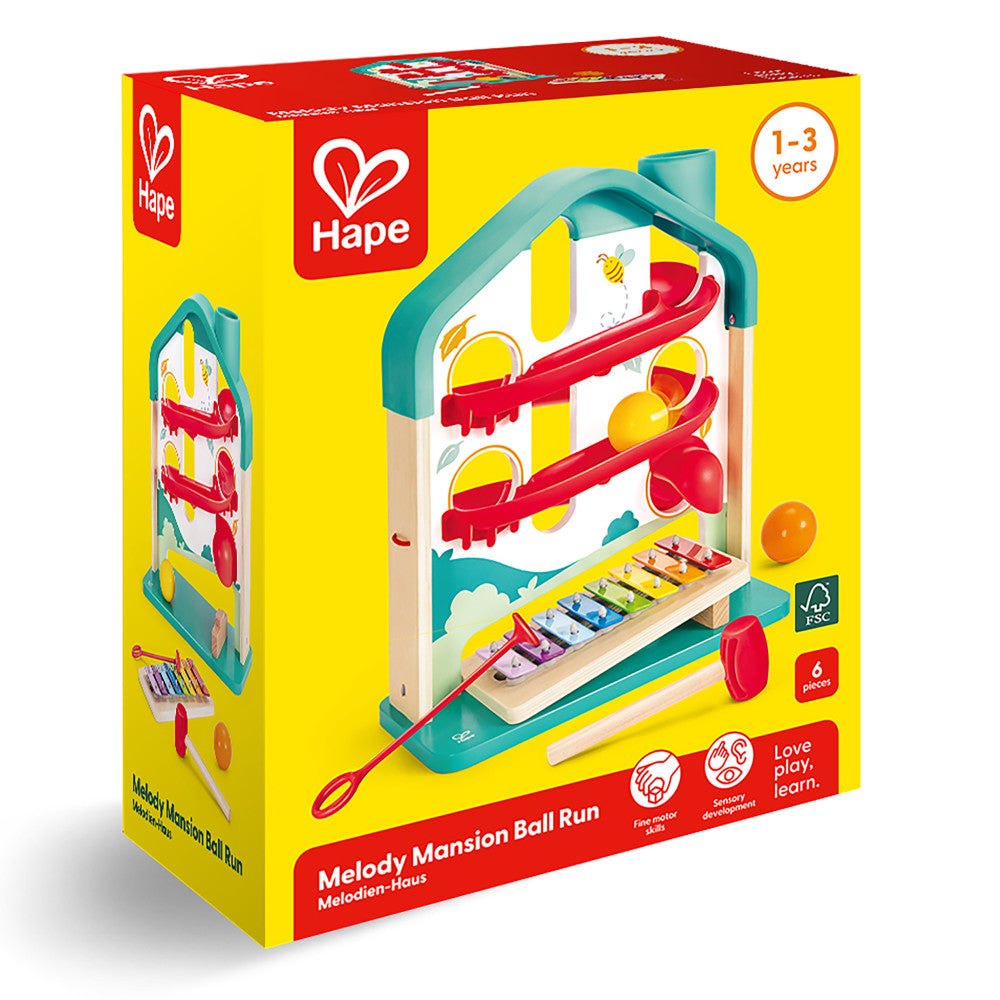 Hape: Melody Mansion Ball Run - Colorful Wooden Toy