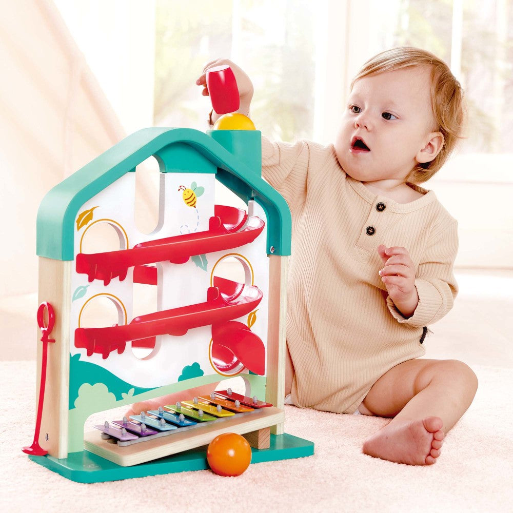 Hape: Melody Mansion Ball Run - Colorful Wooden Toy