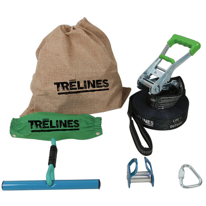 Treslines: Roller Adventure Line 36 ft - Zipline, Grip Bar Handle