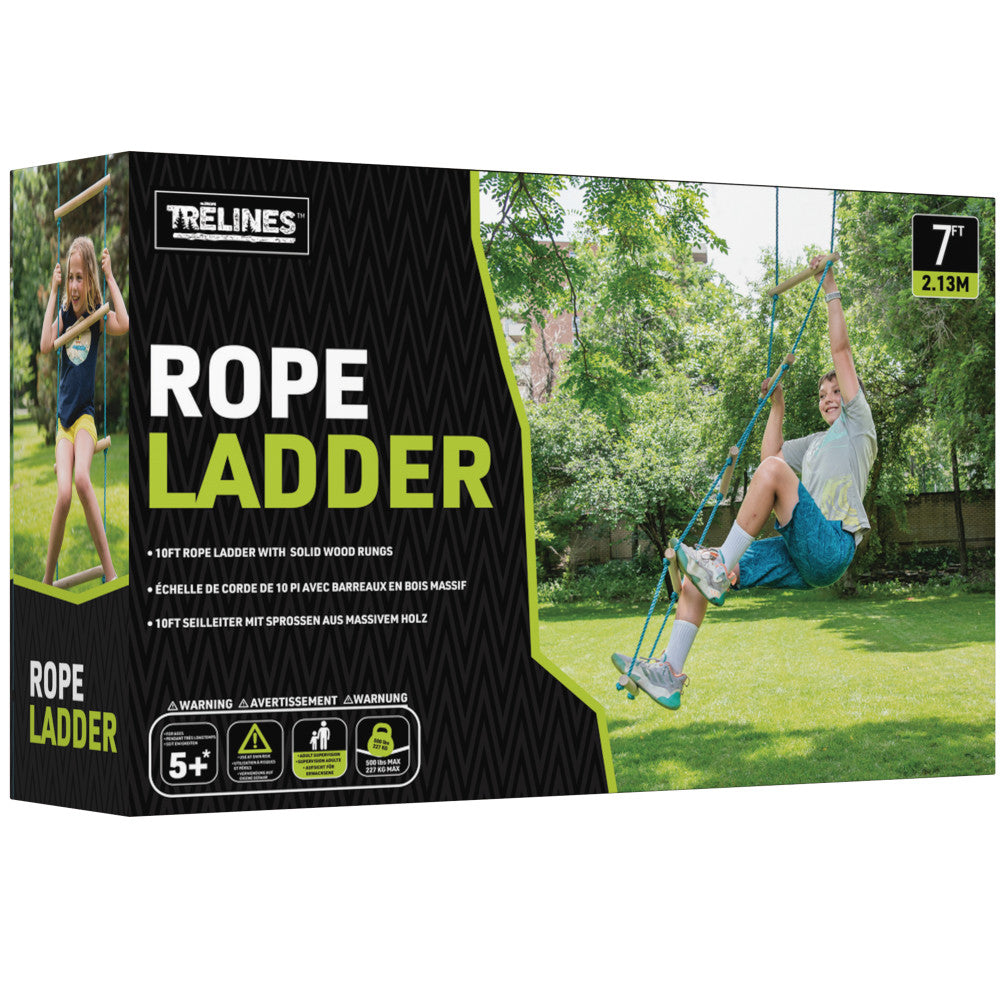 Treslines: Climbing Rope Ladder 7 ft - Hang From A Tree Or Treslines Lines