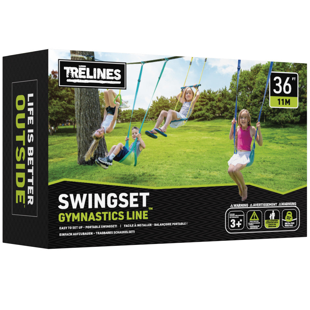 Treslines: Swingset Gymnastics Kit 36 ft - Gym Rings, Trapeze Bar