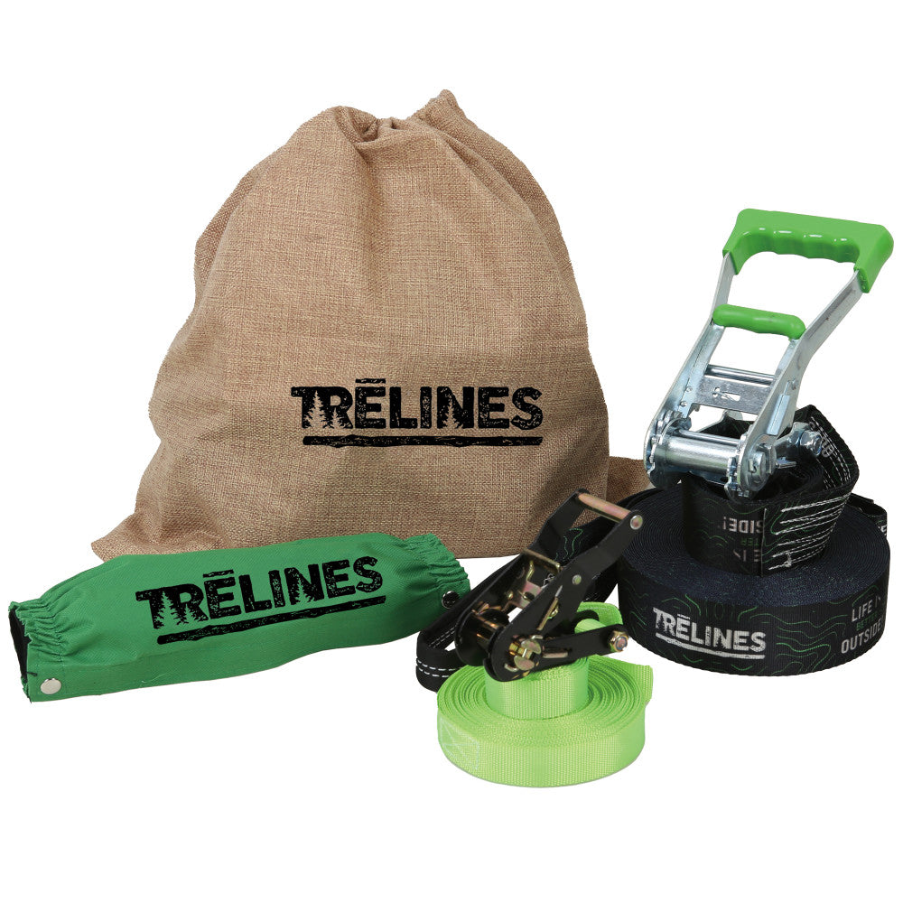 Treslines: Classic Slackline 50 ft - Ratchet Between 2 Trees, Kids Ages 5+