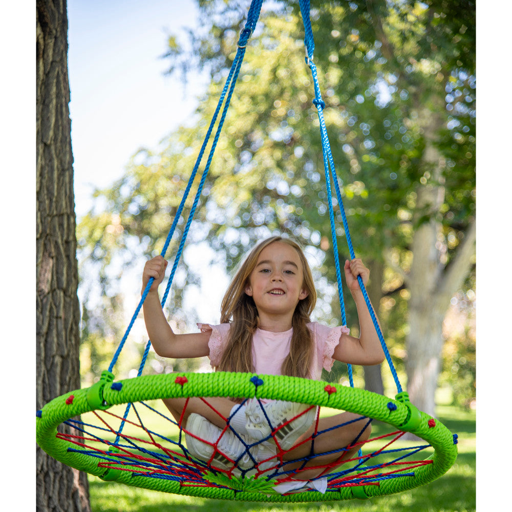 Treslines: 38" Dreamcatcher Swing - Colorful Woven Pattern, Kids Ages 3+