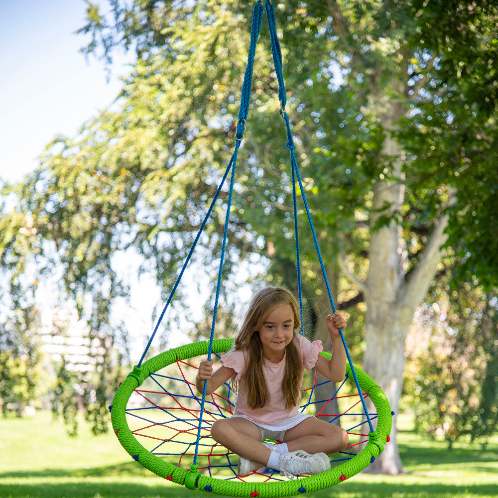 Treslines: 38" Dreamcatcher Swing - Colorful Woven Pattern, Kids Ages 3+