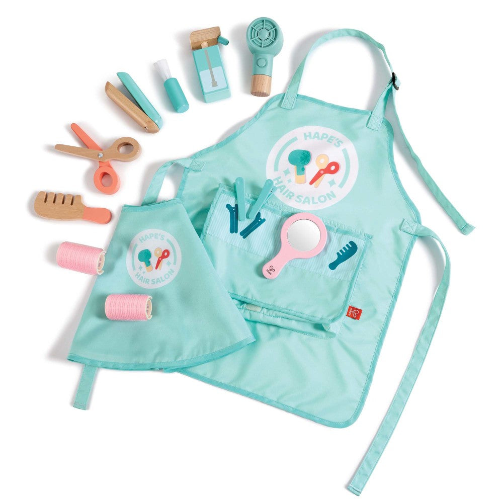 Hape: Super Stylish Hair Salon Set - 15pc, Teal & Pink Toy Set