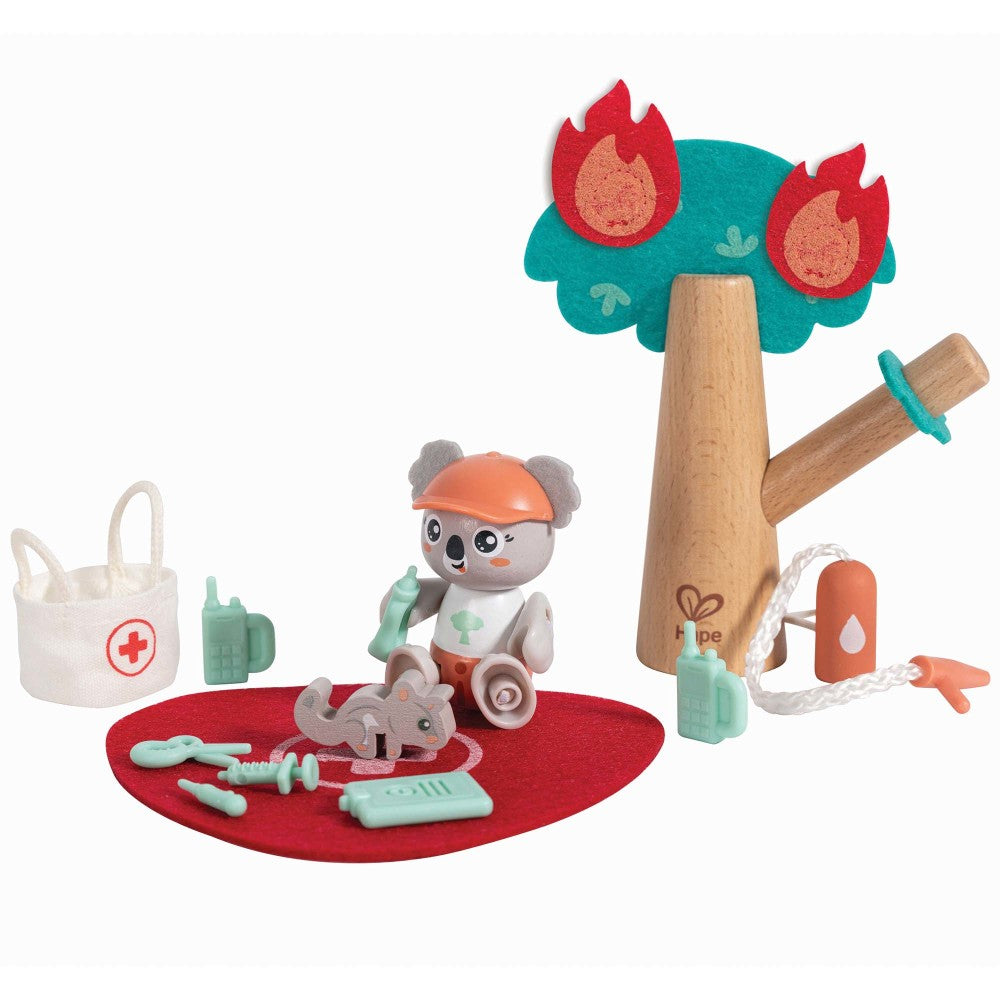 Hape: Forest Fire Rescue - 17pc Wooden Nature Toy