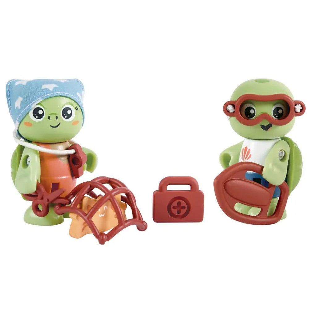 Hape: Kayl & Wai Set - 2 Turtle Articulated Toy Figurines