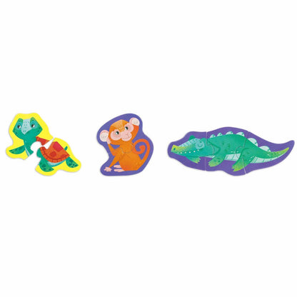 Hape: Jungle Friends Puzzle - 10 Mini Animal Shaped Puzzles