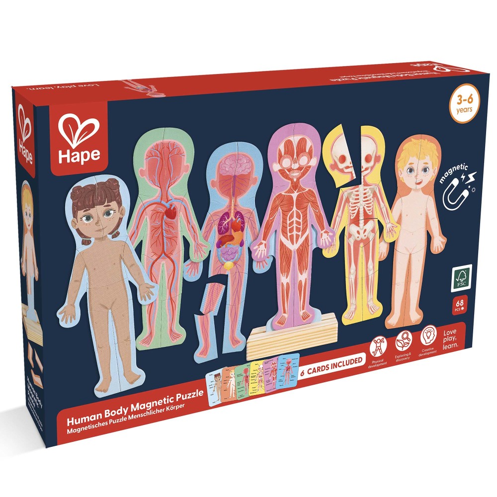 Hape: Human Body Magnetic Puzzle - 68pc