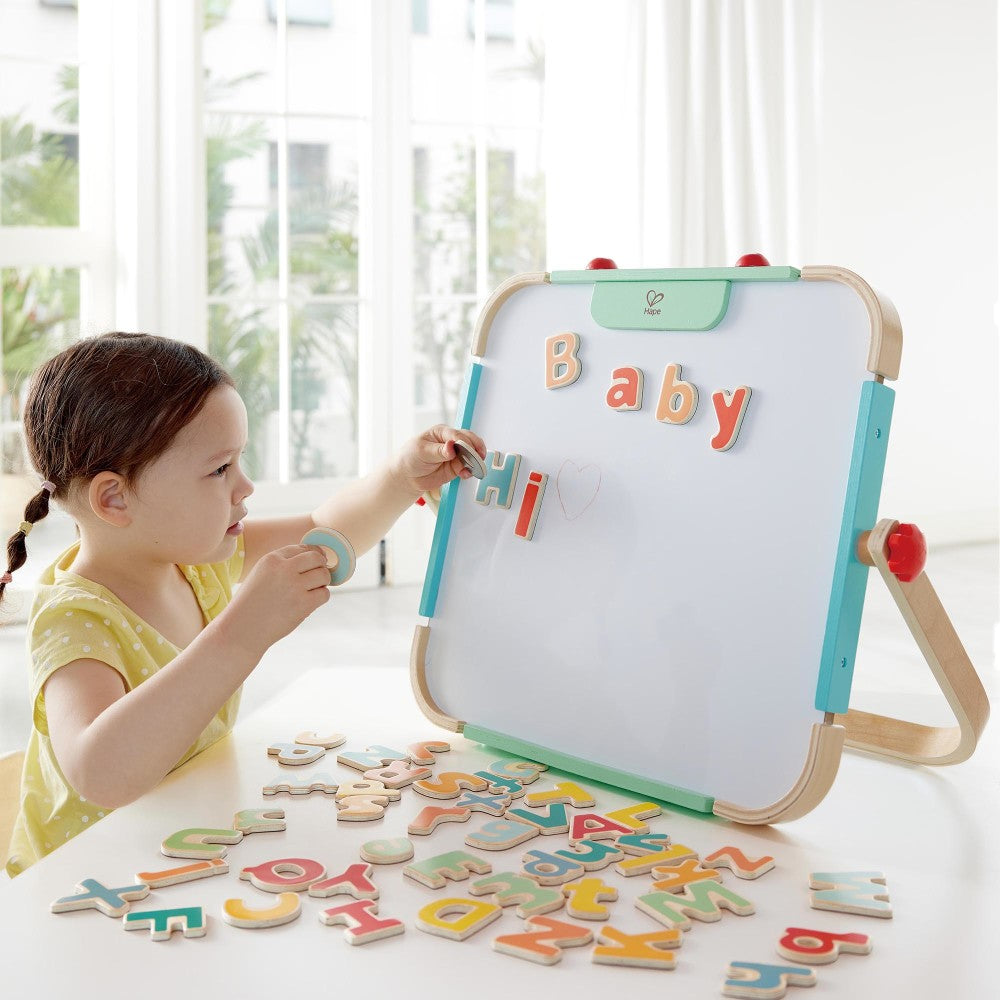 Hape: Magnetic Alphabet - 52pcs, ABC Colorful Wooden Magnets