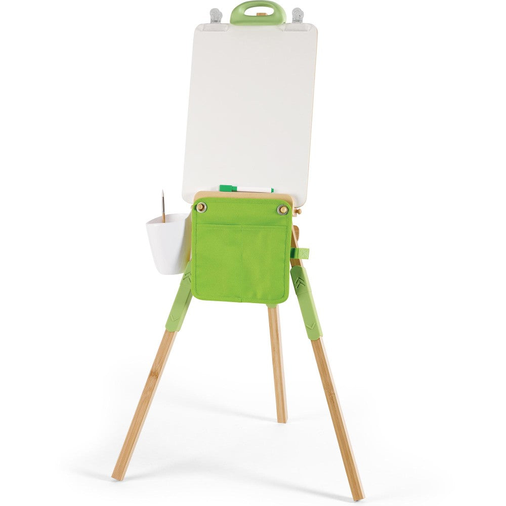 Hape: Portable Bamboo Easel - 14pc, Green & White