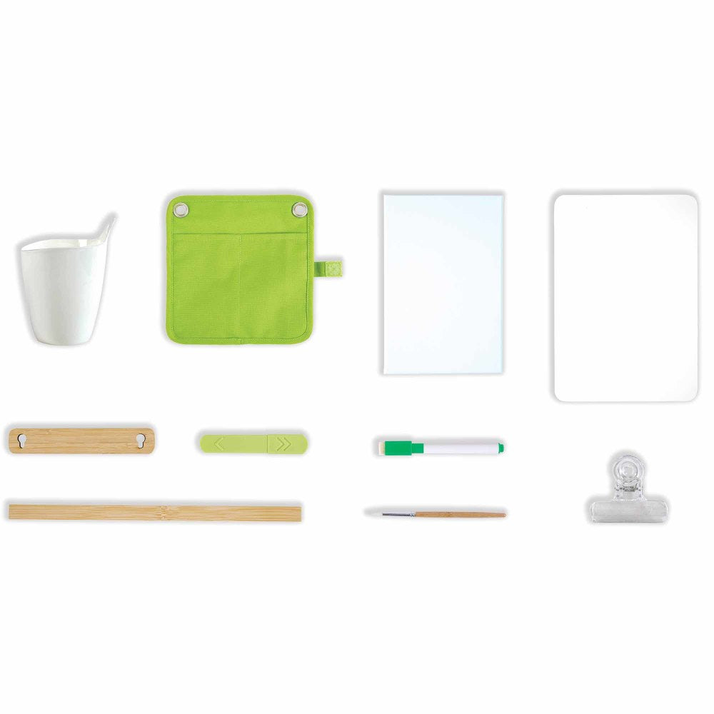 Hape: Portable Bamboo Easel - 14pc, Green & White